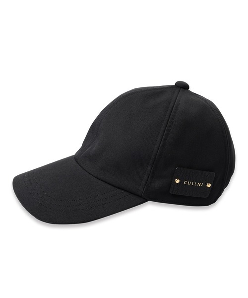 CULLNI（クルニ）の「Wool Gabardine Leather Emblem Cap（キャップ・メンズ・ネイビー/ブラック/オフホワイト・ONESIZE）」の9枚目の写真