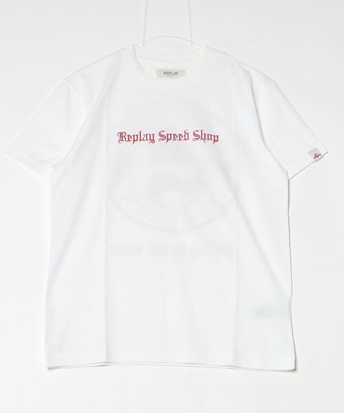 REPLAY(リプレイ)の「コットンジャ-ジーバイカープリントTシャツ(Tシャツ/カットソー・メンズ・ブラック/ホワイト・SMALL/MEDIUM/LARGE/X-SMALL/X-LARGE/XX-LARGE)」の1枚目の写真
