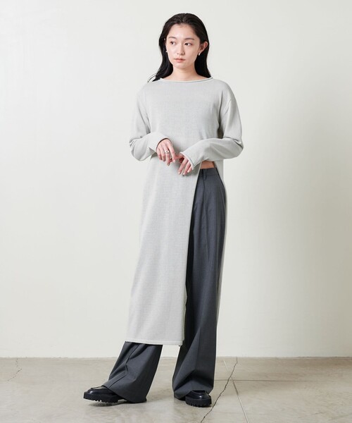 MARW UNITED ARROWS(マルゥ ユナイテッドアローズ)の「<MARW UNITED ARROWS>ペーパー スリット ワンピース(ワンピース・レディース・ブラック/ライトグレー・FREE)」の9枚目の写真