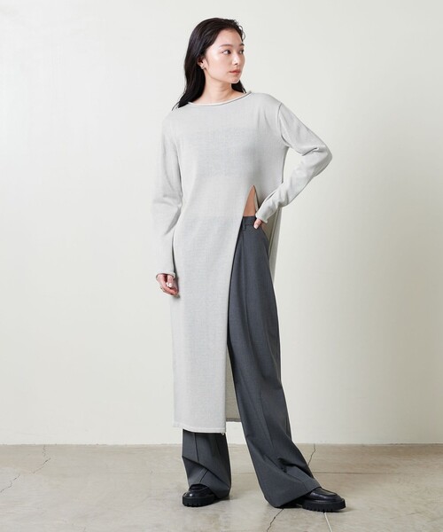 MARW UNITED ARROWS(マルゥ ユナイテッドアローズ)の「<MARW UNITED ARROWS>ペーパー スリット ワンピース(ワンピース・レディース・ブラック/ライトグレー・FREE)」の10枚目の写真