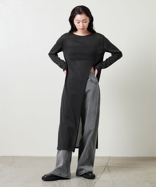 MARW UNITED ARROWS(マルゥ ユナイテッドアローズ)の「<MARW UNITED ARROWS>ペーパー スリット ワンピース(ワンピース・レディース・ブラック/ライトグレー・FREE)」の11枚目の写真