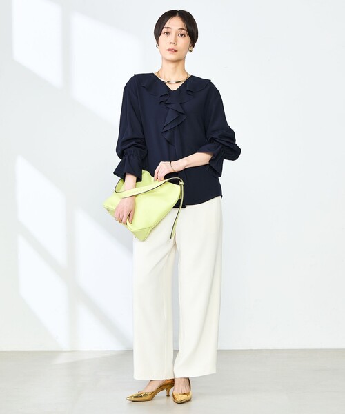 セール】【追加】(CLASSY5月号掲載)ラッフル衿とろみブラウス