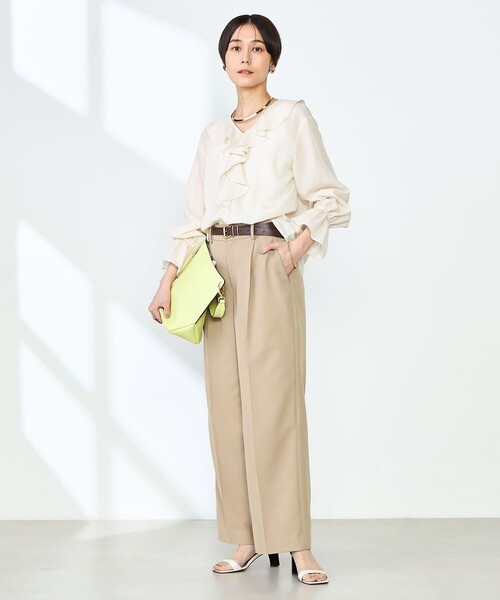 セール】【追加】(CLASSY5月号掲載)ラッフル衿とろみブラウス