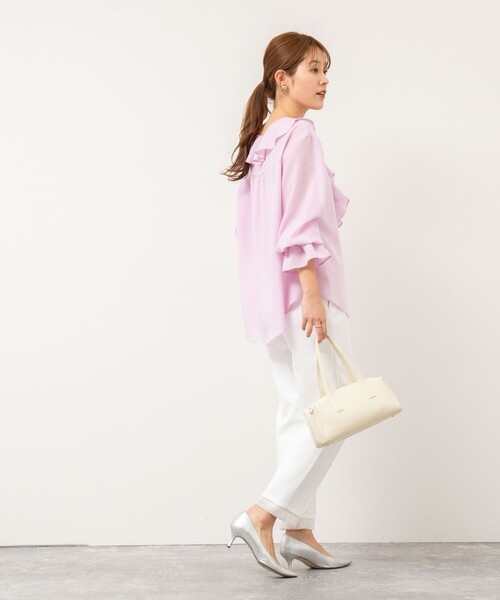 セール】【追加】(CLASSY5月号掲載)ラッフル衿とろみブラウス