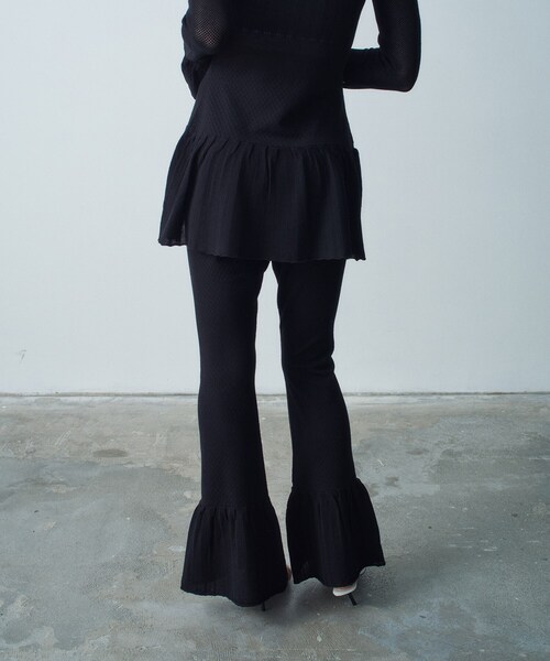 CODE A（コードエー）の「lace knit pants（その他パンツ・レディース・オフホワイト/ブラック・00）」の4枚目の写真