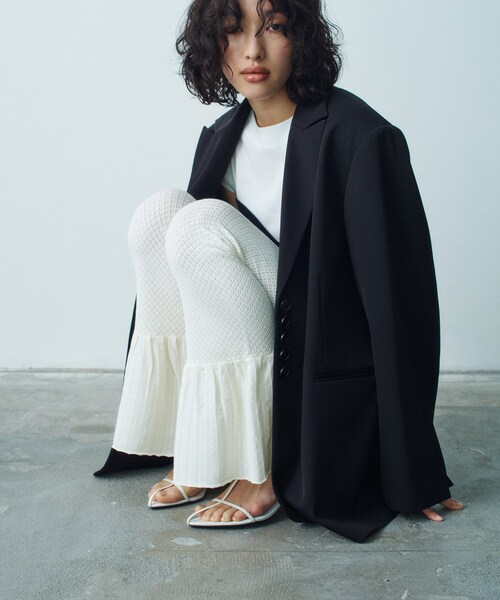 CODE A（コードエー）の「lace knit pants（その他パンツ・レディース・オフホワイト/ブラック・00）」の10枚目の写真