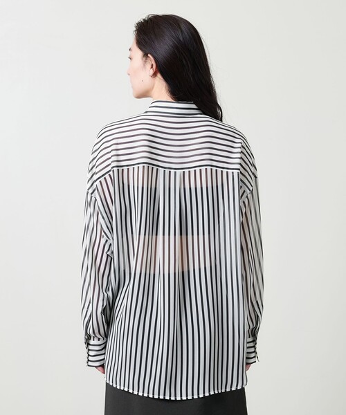 MARW UNITED ARROWS＞ストライプ シアー オーバーシャツ（シャツ