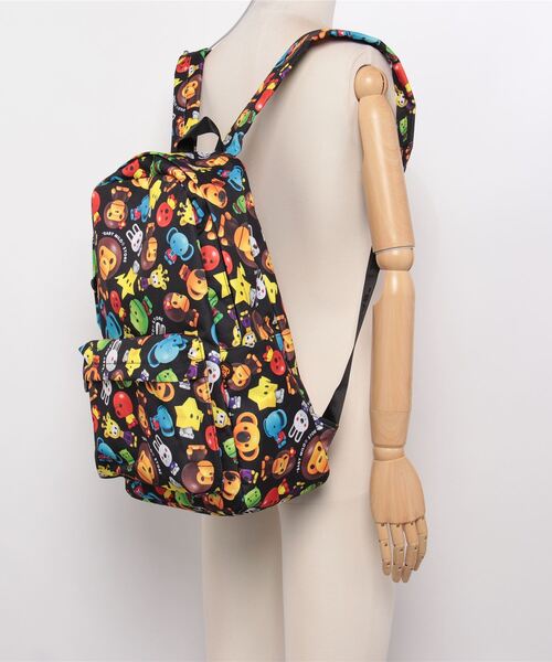 A BATHING APE(アベイシングエイプ)の「MILO 3D ALL PRINT PATTERN LARGE BACKPACK(バックパック/リュック・メンズ・ブラック・FREE)」の6枚目の写真