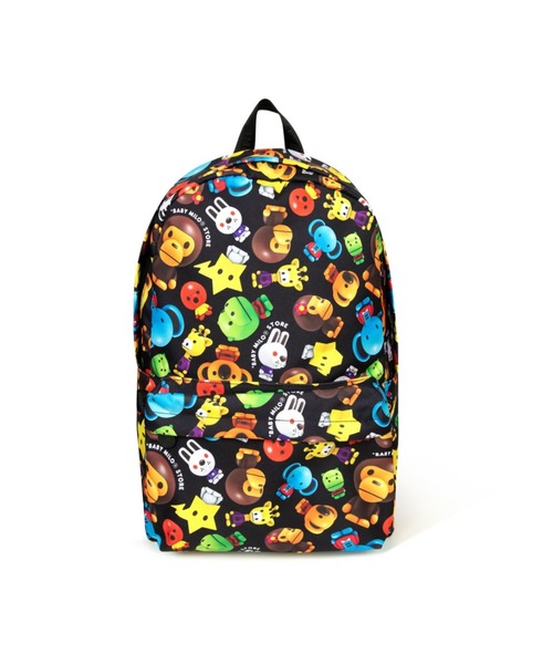 A BATHING APE(アベイシングエイプ)の「MILO 3D ALL PRINT PATTERN LARGE BACKPACK(バックパック/リュック・メンズ・ブラック・FREE)」の2枚目の写真