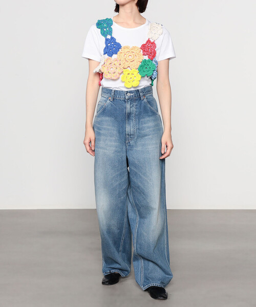 A MENDA フラワーモチーフ クロシェニット