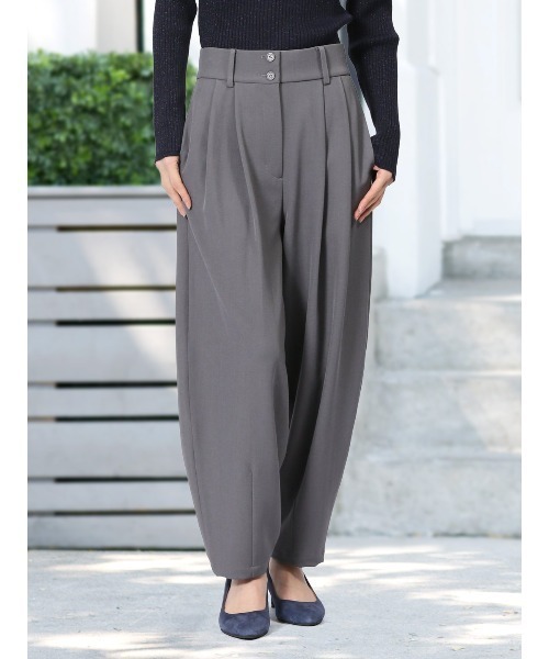 m.f.editorial（エムエフエディトリアル）の「【ストレッチ ウォッシャブル】m.f.エディトリアル レディース カーブパンツ(選べる2レングス)（その他パンツ・レディース・ブラック/ネイビー/グレー・MEDIUM/LARGE）」の3枚目の写真