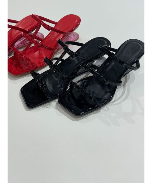 LAGUNAMOON(ラグナムーン)の「リボンストラップウエッジサンダル(サンダル・レディース・ブラック/レッド・SMALL/MEDIUM)」の6枚目の写真