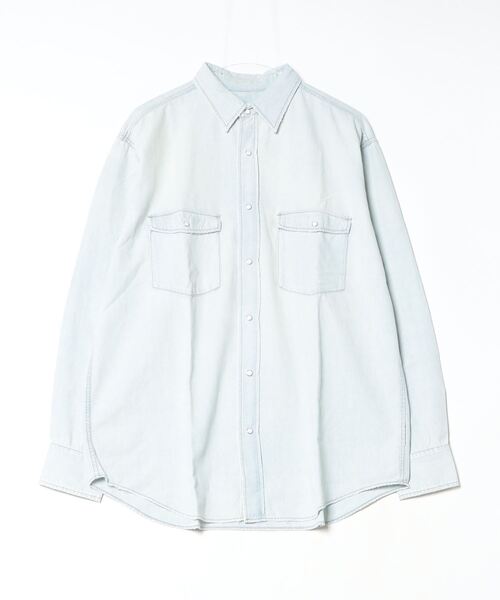 concause グレー デニム スキッパー 長袖シャツ（concause CHAMBRAY 