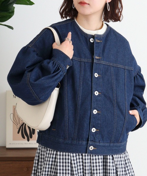 A.N.L(エーエヌエル レーベル)の「A.N.L デニムブルゾン(デニムジャケット・レディース・ダークネイビー/ネイビー・38)」の2枚目の写真