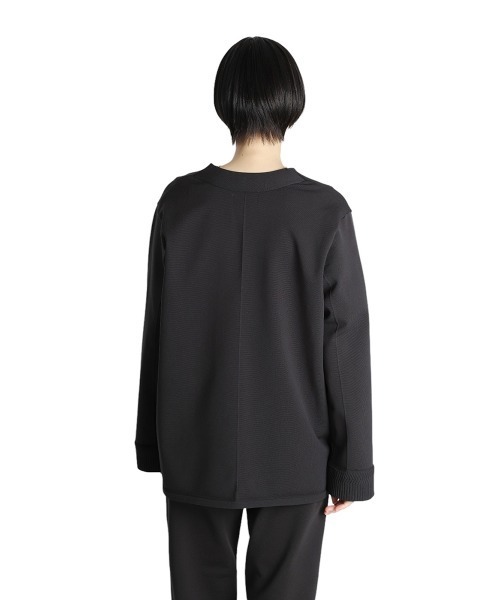 BALLAST ARK（バラストアーク）の「BALLAST ARK / バラストアーク：ECO BLUE KNIT JACKET：BA11-KJ01[AST]（ノーカラージャケット・メンズ・ネイビー/チャコール・L/M）」の18枚目の写真