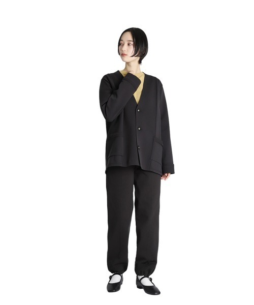 BALLAST ARK（バラストアーク）の「BALLAST ARK / バラストアーク：ECO BLUE KNIT JACKET：BA11-KJ01[AST]（ノーカラージャケット・メンズ・ネイビー/チャコール・L/M）」の19枚目の写真