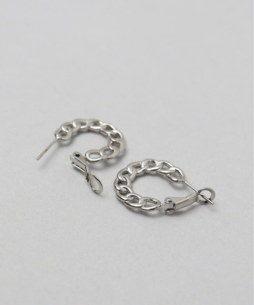 ieLS(イエルズ)の「金属アレルギー対応「ieLS」ステンレス チェーンフープピアス(ピアス(両耳用)・レディース・ゴールド/シルバー・ONE SIZE)」の6枚目の写真