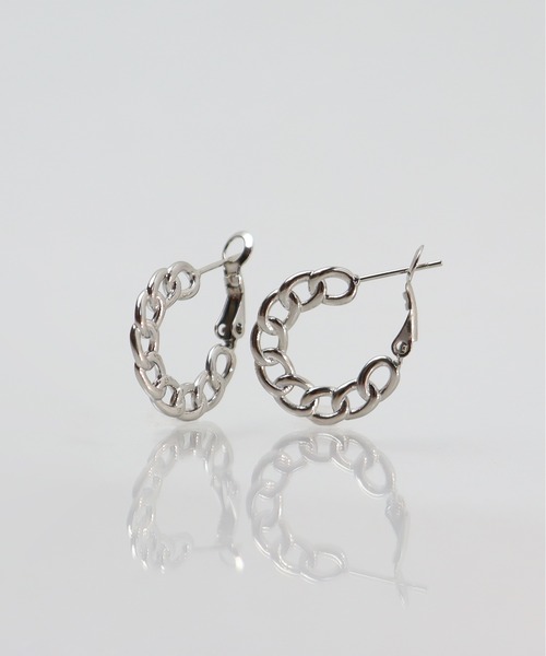 ieLS(イエルズ)の「金属アレルギー対応「ieLS」ステンレス チェーンフープピアス(ピアス(両耳用)・レディース・ゴールド/シルバー・ONE SIZE)」の8枚目の写真