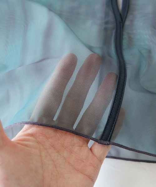 cheriella（シェリエラ）の「【cheriella】前後2WAYウェーブホールマーブルシアートップス半袖 2-WAY WAVE HOLE MARBLE SHEER SHORT TOPS（Tシャツ/カットソー・レディース・グリーン/カーキ/ワイン/チャコールグレー/ブルー/ベージュ・M）」の12枚目の写真