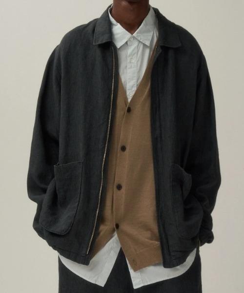 ATON (エイトン)HARD LINEN | UTILITY JACKET（ブルゾン）｜ATON