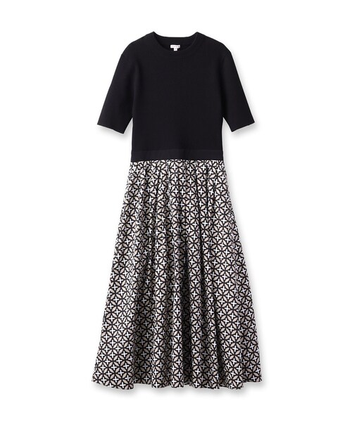 DRESSTERIOR（ドレステリア）の「【着映え/洗える】オーバーラップサークルリブニットコンビドレス（ワンピース・レディース・ベージュ系・34/36/38）」の2枚目の写真