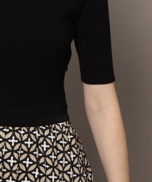 DRESSTERIOR（ドレステリア）の「【着映え/洗える】オーバーラップサークルリブニットコンビドレス（ワンピース・レディース・ベージュ系・34/36/38）」の7枚目の写真