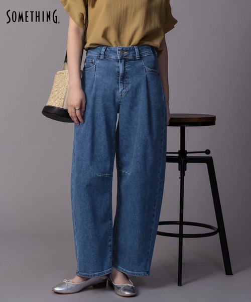 SOMETHING HANA TUCK CURVE PANTS（デニムパンツ）｜SOMETHING