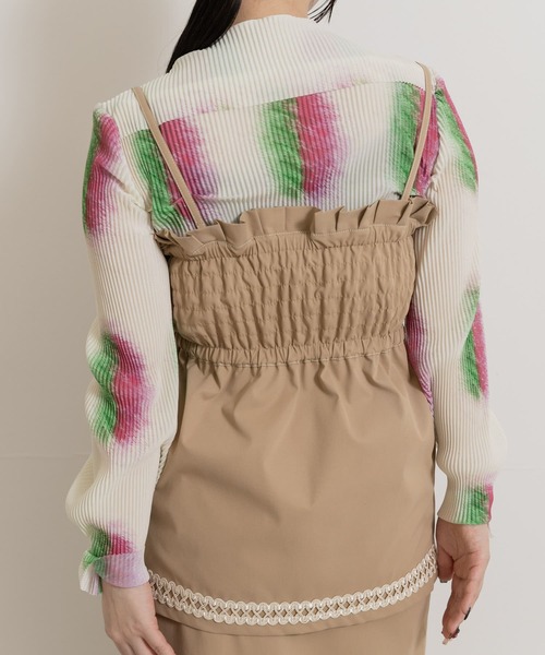 THE GOODLAND MARKET(ザグッドランドマーケット)の「cwtch MULTI LAYERED TIGHT SKIRT(ワンピース・レディース・ピンク/ブラウン/ライトベージュ・FREE)」の8枚目の写真