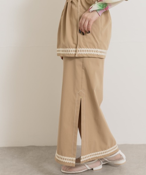 THE GOODLAND MARKET(ザグッドランドマーケット)の「cwtch MULTI LAYERED TIGHT SKIRT(ワンピース・レディース・ピンク/ブラウン/ライトベージュ・FREE)」の9枚目の写真