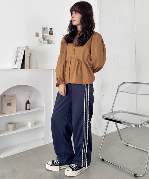 セール】プチレースサイドラインパンツ（スウェットパンツ