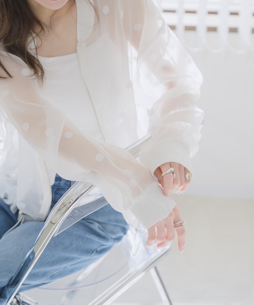 RU.TI.LE(ルチル)の「【RU.TI.LE】シアードットブルゾン(ブルゾン・レディース・ブラック/アイボリー・MEDIUM)」の2枚目の写真
