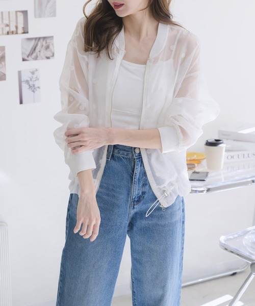 RU.TI.LE(ルチル)の「【RU.TI.LE】シアードットブルゾン(ブルゾン・レディース・ブラック/アイボリー・MEDIUM)」の4枚目の写真