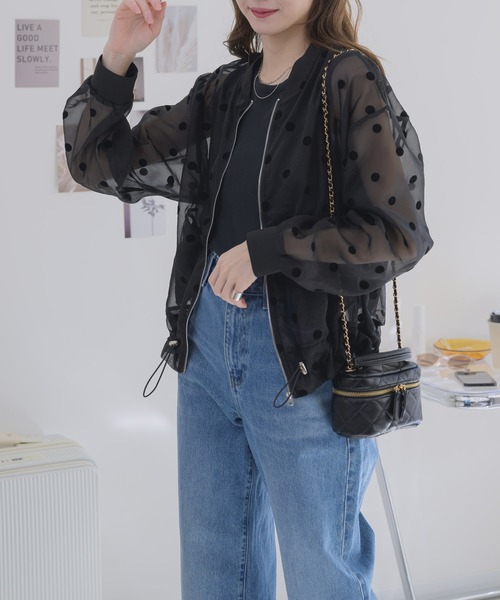 RU.TI.LE(ルチル)の「【RU.TI.LE】シアードットブルゾン(ブルゾン・レディース・ブラック/アイボリー・MEDIUM)」の13枚目の写真