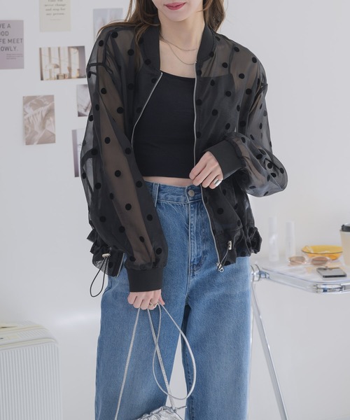 RU.TI.LE(ルチル)の「【RU.TI.LE】シアードットブルゾン(ブルゾン・レディース・ブラック/アイボリー・MEDIUM)」の14枚目の写真
