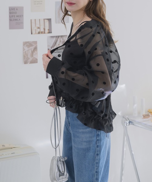 RU.TI.LE(ルチル)の「【RU.TI.LE】シアードットブルゾン(ブルゾン・レディース・ブラック/アイボリー・MEDIUM)」の15枚目の写真