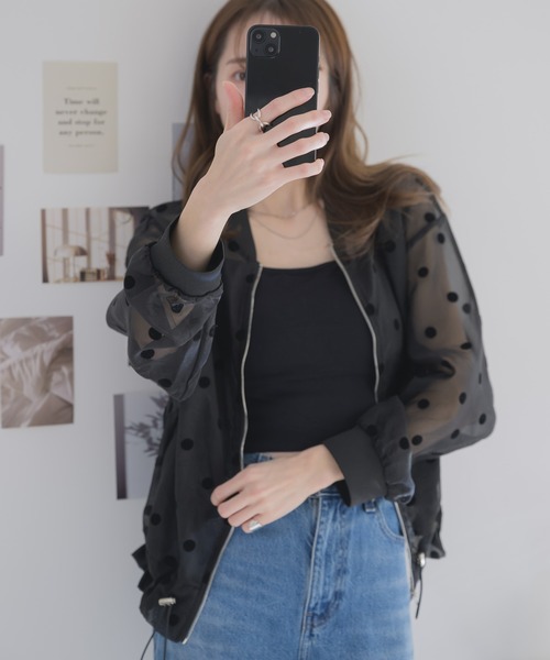 RU.TI.LE(ルチル)の「【RU.TI.LE】シアードットブルゾン(ブルゾン・レディース・ブラック/アイボリー・MEDIUM)」の9枚目の写真
