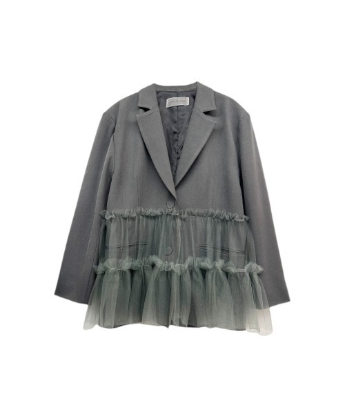 セール】tulle peplum jacket（テーラードジャケット）｜HONEY MI