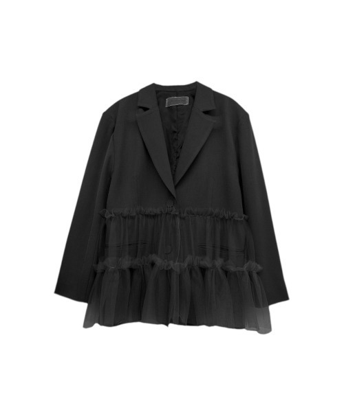 HONEY MI HONEY tulle peplum jacket ジャケット セール】tulle peplum jacket（テーラードジャケット）｜HONEY MI