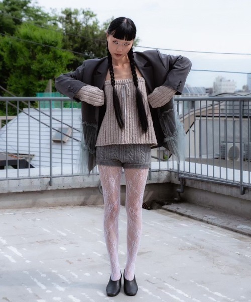 HONEY MI HONEY(ハニーミーハニー)の「tulle peplum jacket(テーラードジャケット・レディース・グレー/ブラック/ベージュ・FREE)」の8枚目の写真