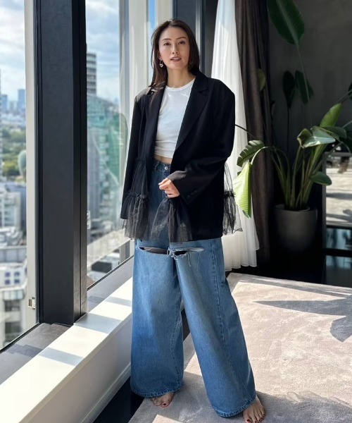 HONEY MI HONEY(ハニーミーハニー)の「tulle peplum jacket(テーラードジャケット・レディース・グレー/ブラック/ベージュ・FREE)」の15枚目の写真
