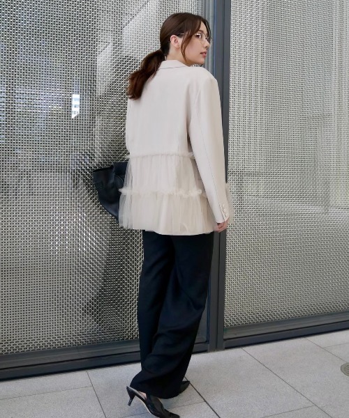 HONEY MI HONEY tulle peplum jacket ジャケット セール】tulle peplum jacket（テーラードジャケット）｜HONEY MI