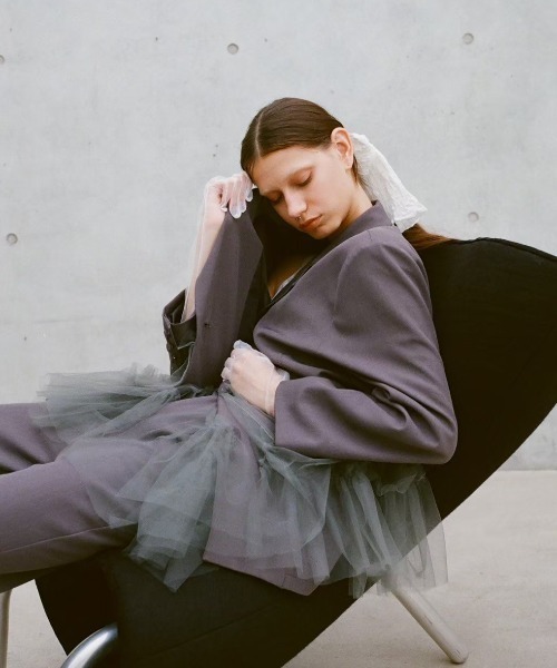 セール】tulle peplum jacket（テーラードジャケット）｜HONEY MI