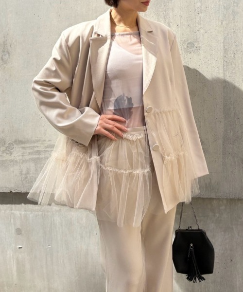 tulle peplum jacket（テーラードジャケット）｜HONEY MI HONEY