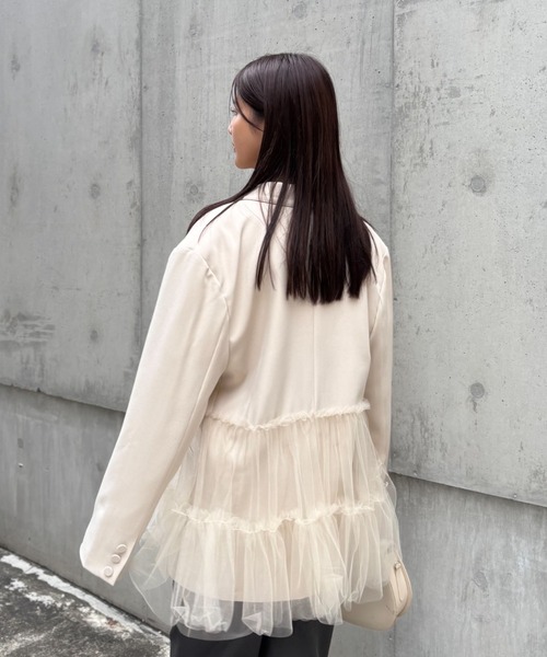 セール】tulle peplum jacket（テーラードジャケット）｜HONEY MI