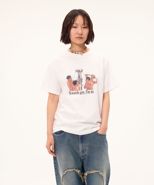 Carne Bollente（カルネボレンテ）の「Sounds Gay Im In（Tシャツ/カットソー・メンズ・ホワイト・L/M）」の3枚目の写真