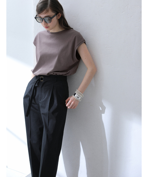 La TOTALITE(ラトータリテ)の「【洗える】接触冷感フレンチカットソー(Tシャツ/カットソー・レディース・ホワイト/ブラック/サックスブルー/チャコールグレー・FREE)」の3枚目の写真