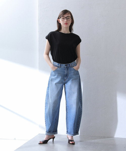 La TOTALITE(ラトータリテ)の「【洗える】接触冷感フレンチカットソー(Tシャツ/カットソー・レディース・ホワイト/ブラック/サックスブルー/チャコールグレー・FREE)」の5枚目の写真