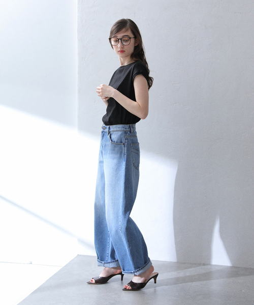 La TOTALITE(ラトータリテ)の「【洗える】接触冷感フレンチカットソー(Tシャツ/カットソー・レディース・ホワイト/ブラック/サックスブルー/チャコールグレー・FREE)」の7枚目の写真