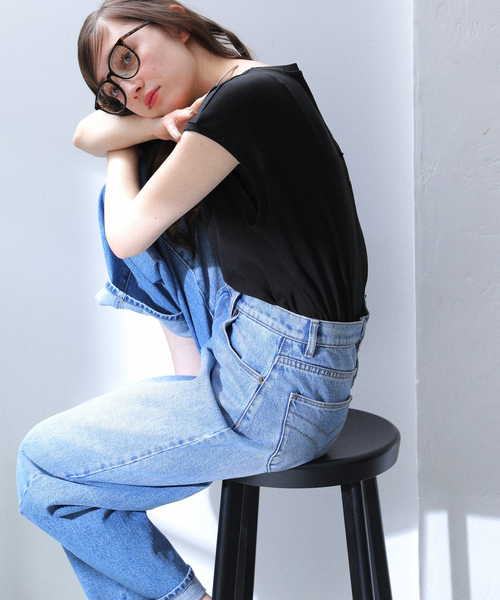 La TOTALITE(ラトータリテ)の「【洗える】接触冷感フレンチカットソー(Tシャツ/カットソー・レディース・ホワイト/ブラック/サックスブルー/チャコールグレー・FREE)」の11枚目の写真