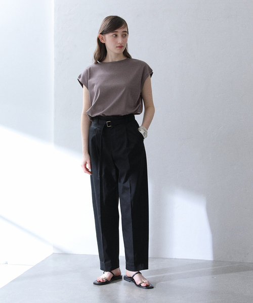 La TOTALITE(ラトータリテ)の「【洗える】接触冷感フレンチカットソー(Tシャツ/カットソー・レディース・ホワイト/ブラック/サックスブルー/チャコールグレー・FREE)」の12枚目の写真